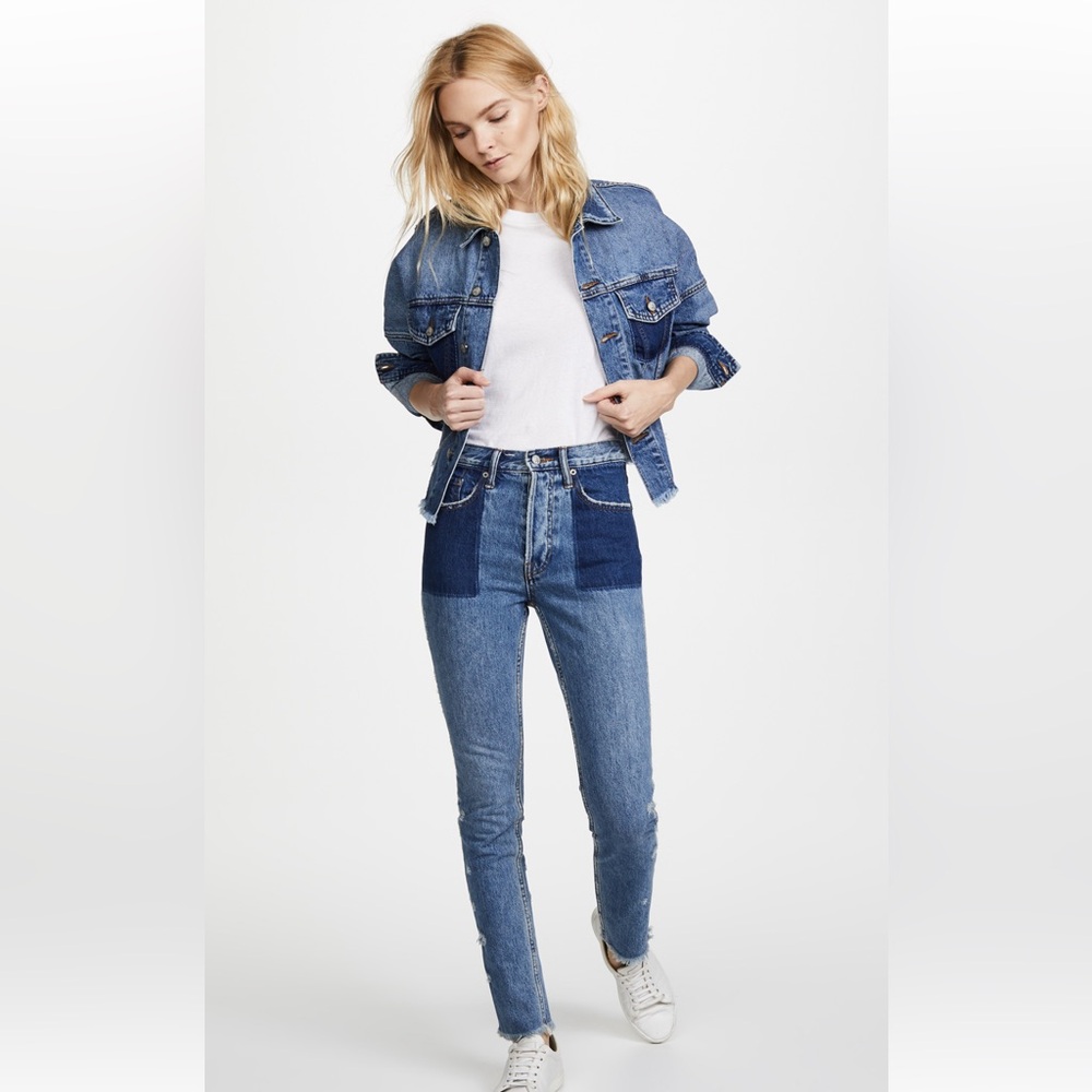 NWT PRPS Amx Jeans with reverse tone pockets in color called INDIGO.